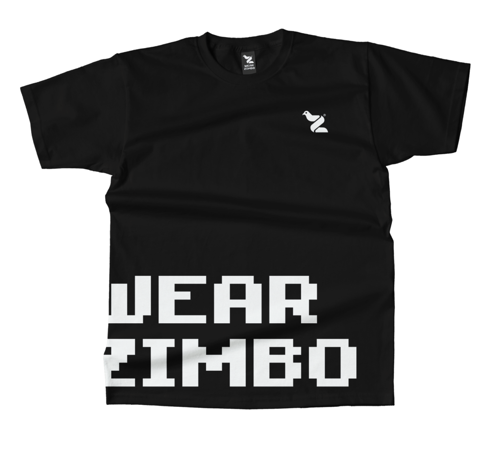 WEAR ZIMBO Bold Text Tee — Black