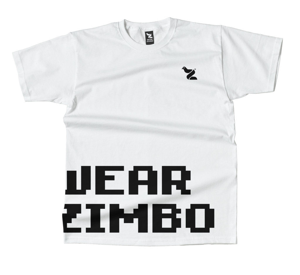 WEAR ZIMBO Bold Text Tee — White