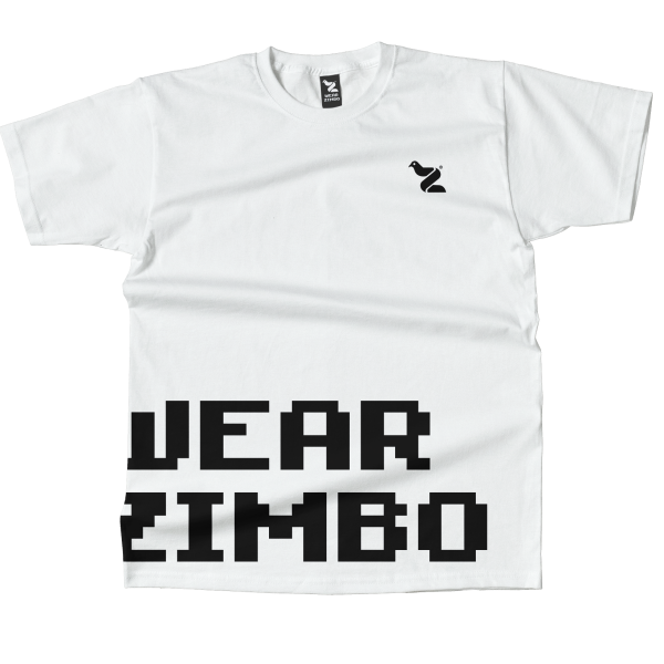 WEAR ZIMBO Bold Text Tee — White