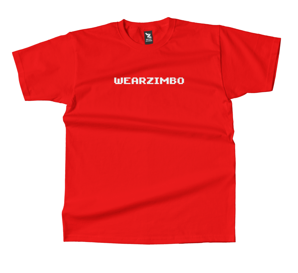 WEAR ZIMBO Bold Text Tee — Red